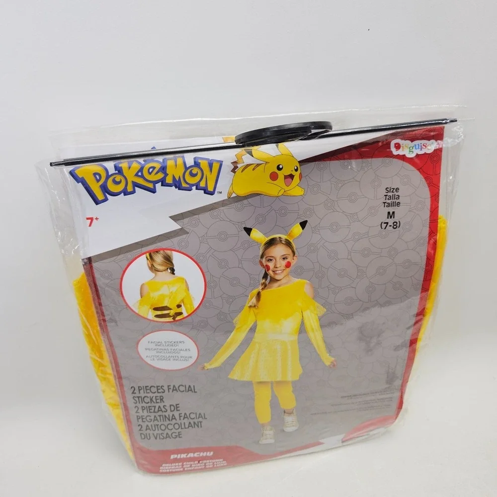 Girls Pokemon Halloween Costume Pikachu Yellow Classic Dress Medium 7-8 NEW 59 - Picture 8 of 11